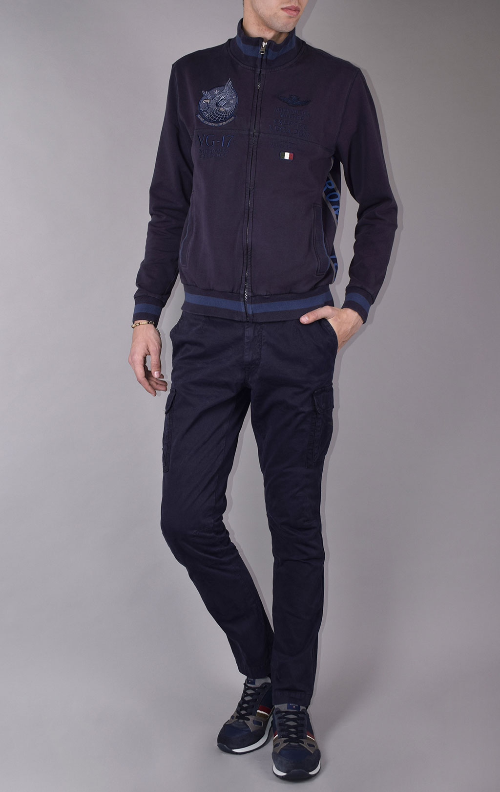 Толстовка AERONAUTICA MILITARE FW 19/20 blue navy (FE 1404) 