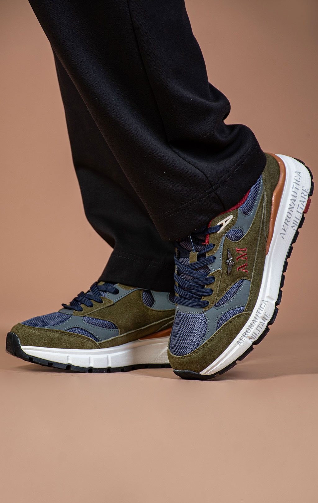 Кроссовки AERONAUTICA MILITARE (SC 0318) FW 25/26/CN verde militare/blue navy 