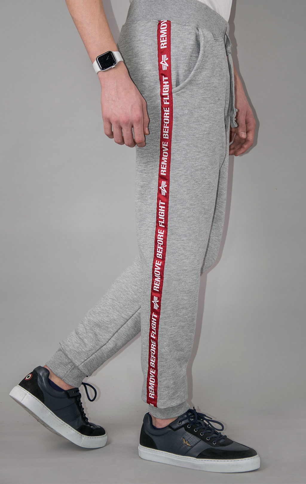 Брюки спортивные джоггеры ALPHA INDUSTRIES RBF TAPE JOGGER grey heather 