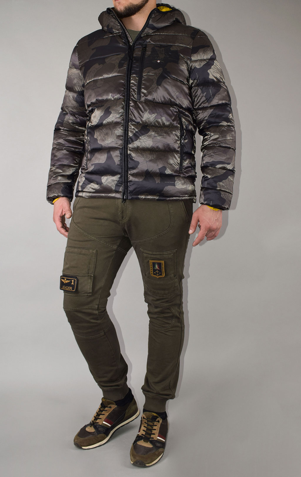 Куртка с капюшоном AERONAUTICA MILITARE FW 20/21/CN camouflage quattro colori (AB 1896) 