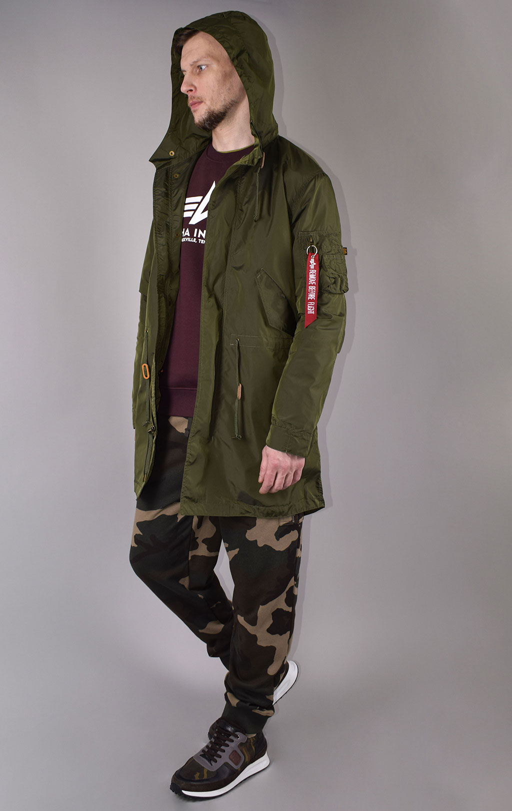 Парка ALPHA INDUSTRIES HOODED FISHTAIL TT dark green 