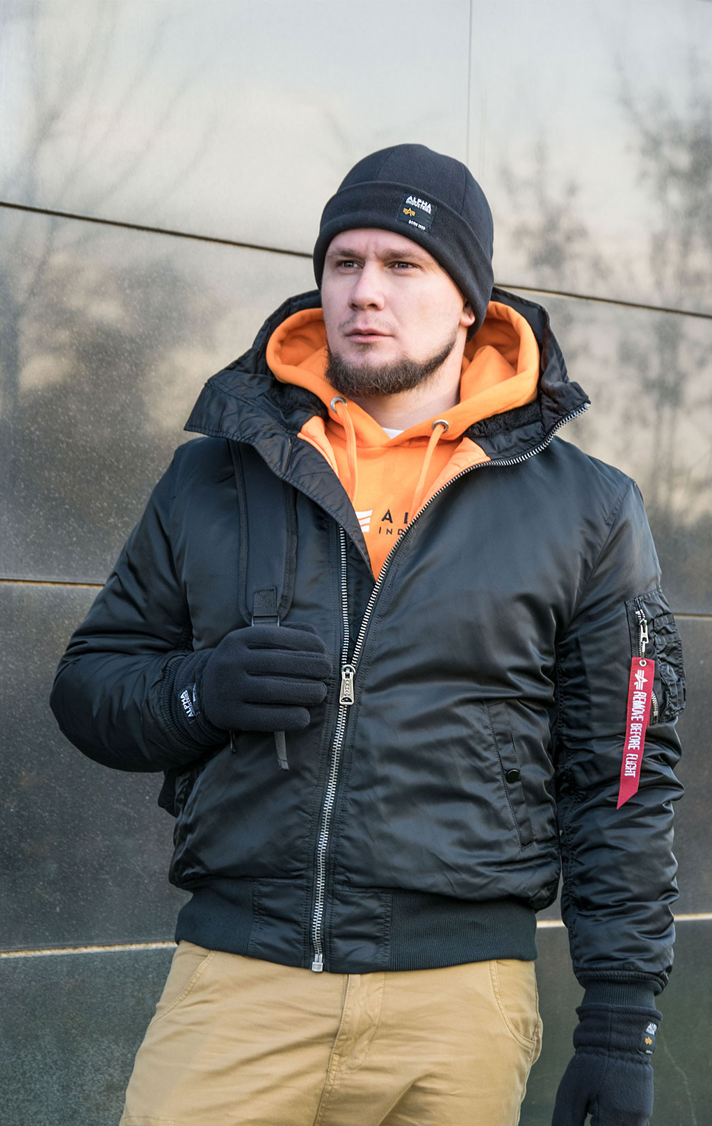 Куртка ALPHA INDUSTRIES HOODED MA-1 black 