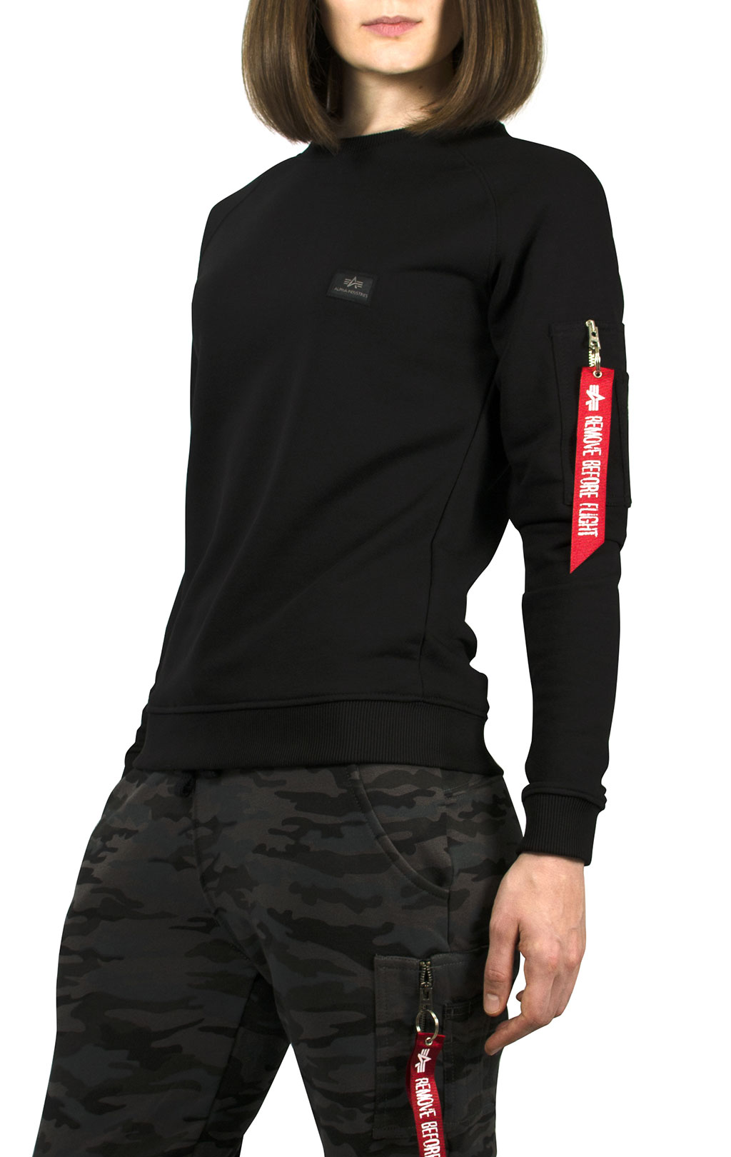 Женский свитшот ALPHA INDUSTRIES X-FIT SWEAT black 