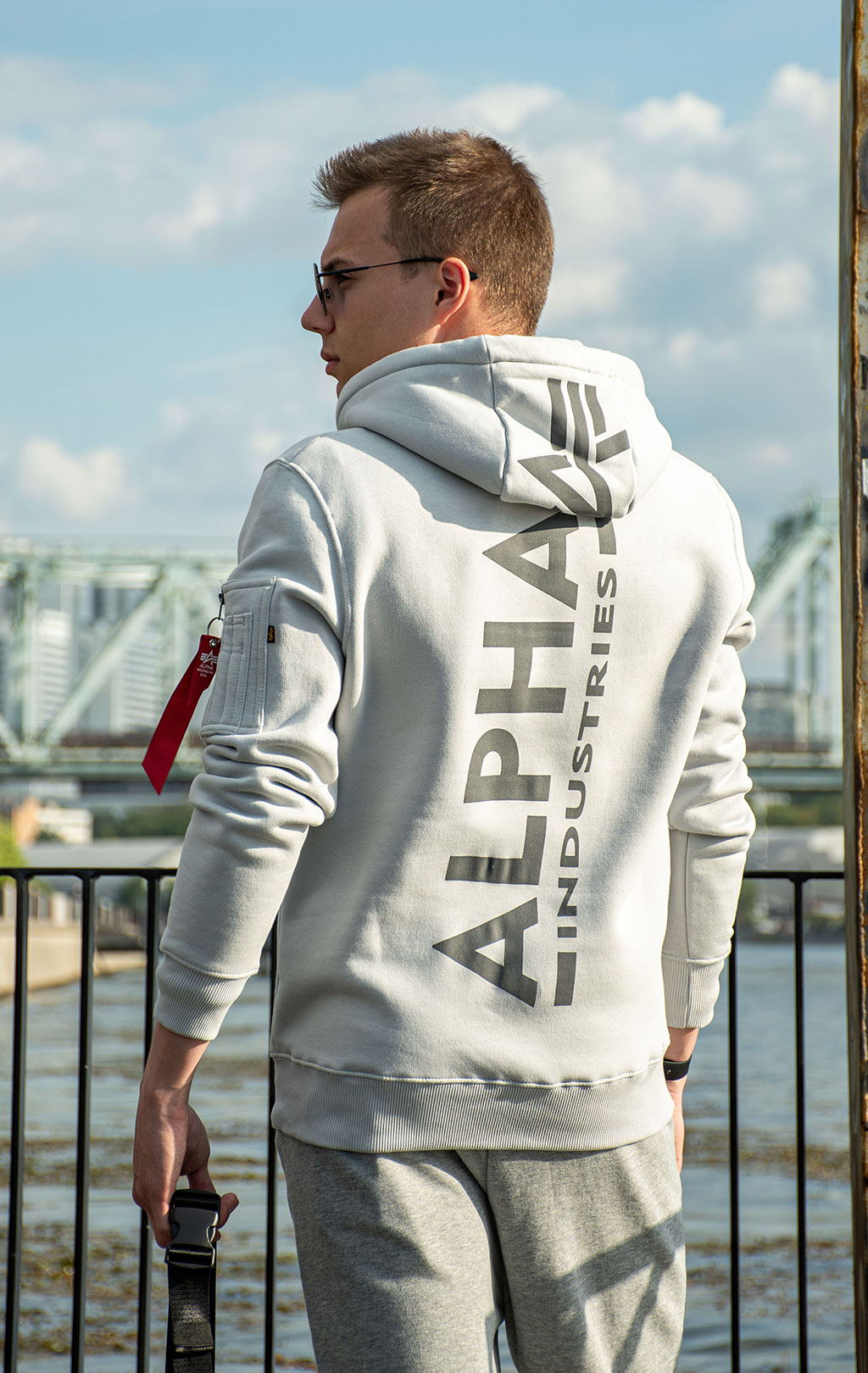 Толстовка ALPHA INDUSTRIES BACK PRINT HOODY pastel grey 