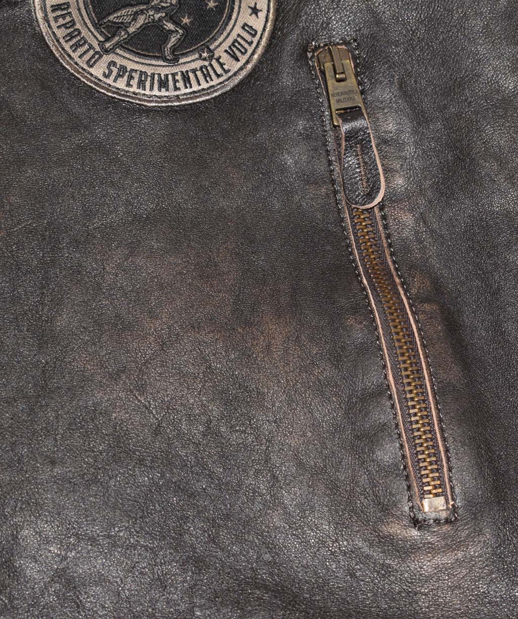 Куртка AERONAUTICA MILITARE кожа FW 20/21/IT chocolate (PN 914) 