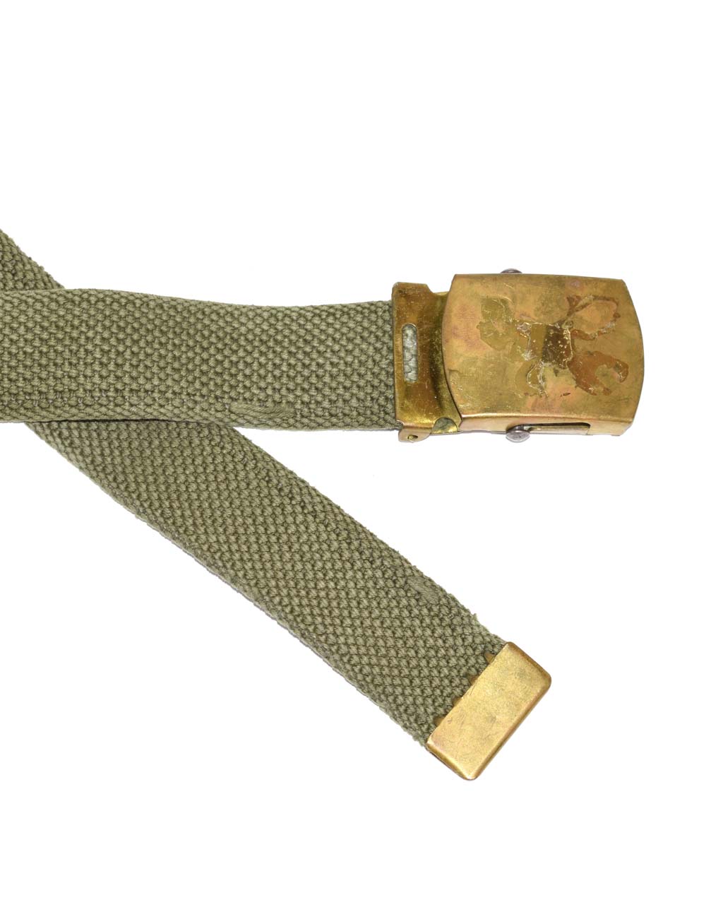 Ремень брючный брезент gold buckle olive б/у Голландия