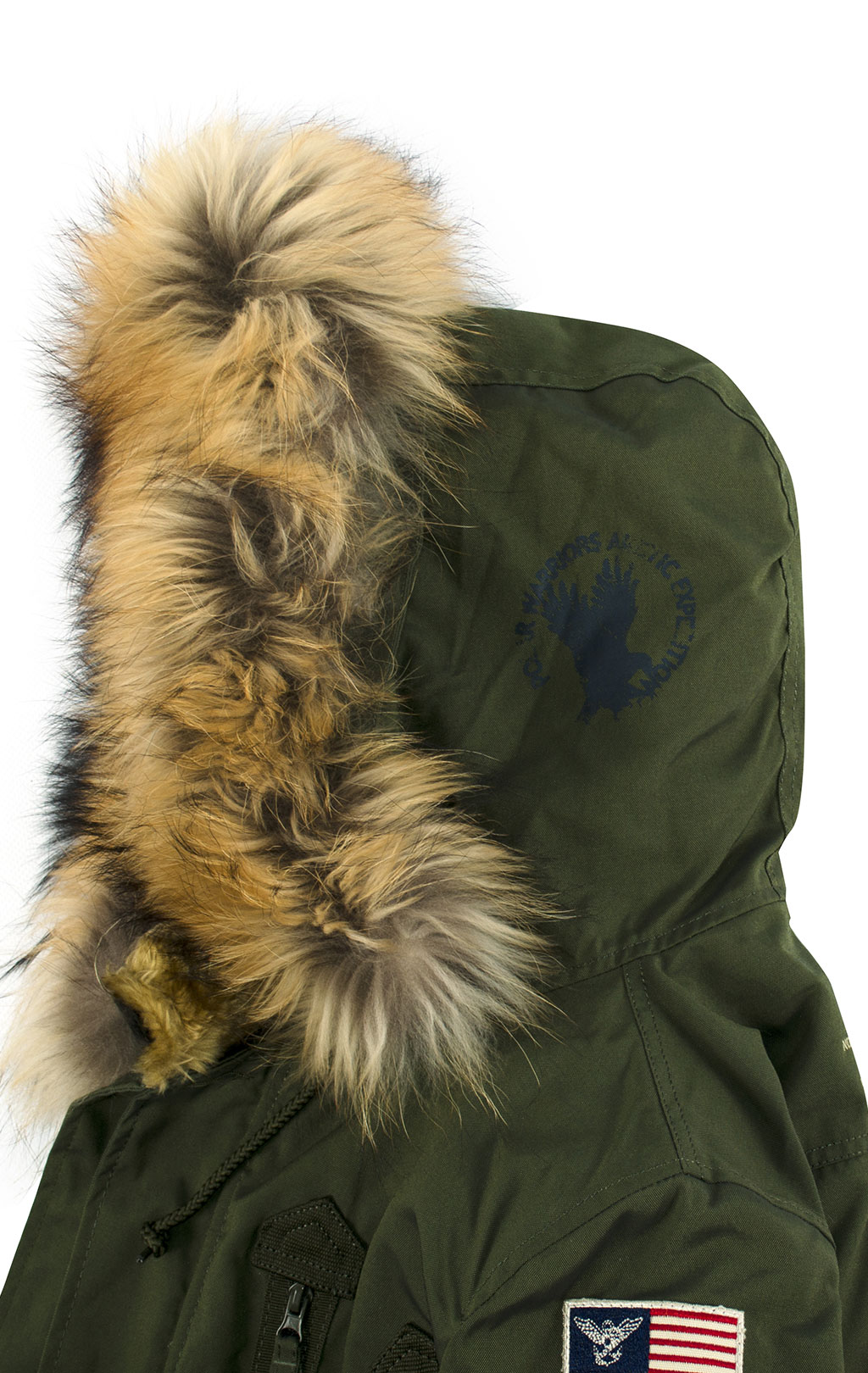 Женская аляска ALPHA INDUSTRIES POLAR натур. мех dark green 