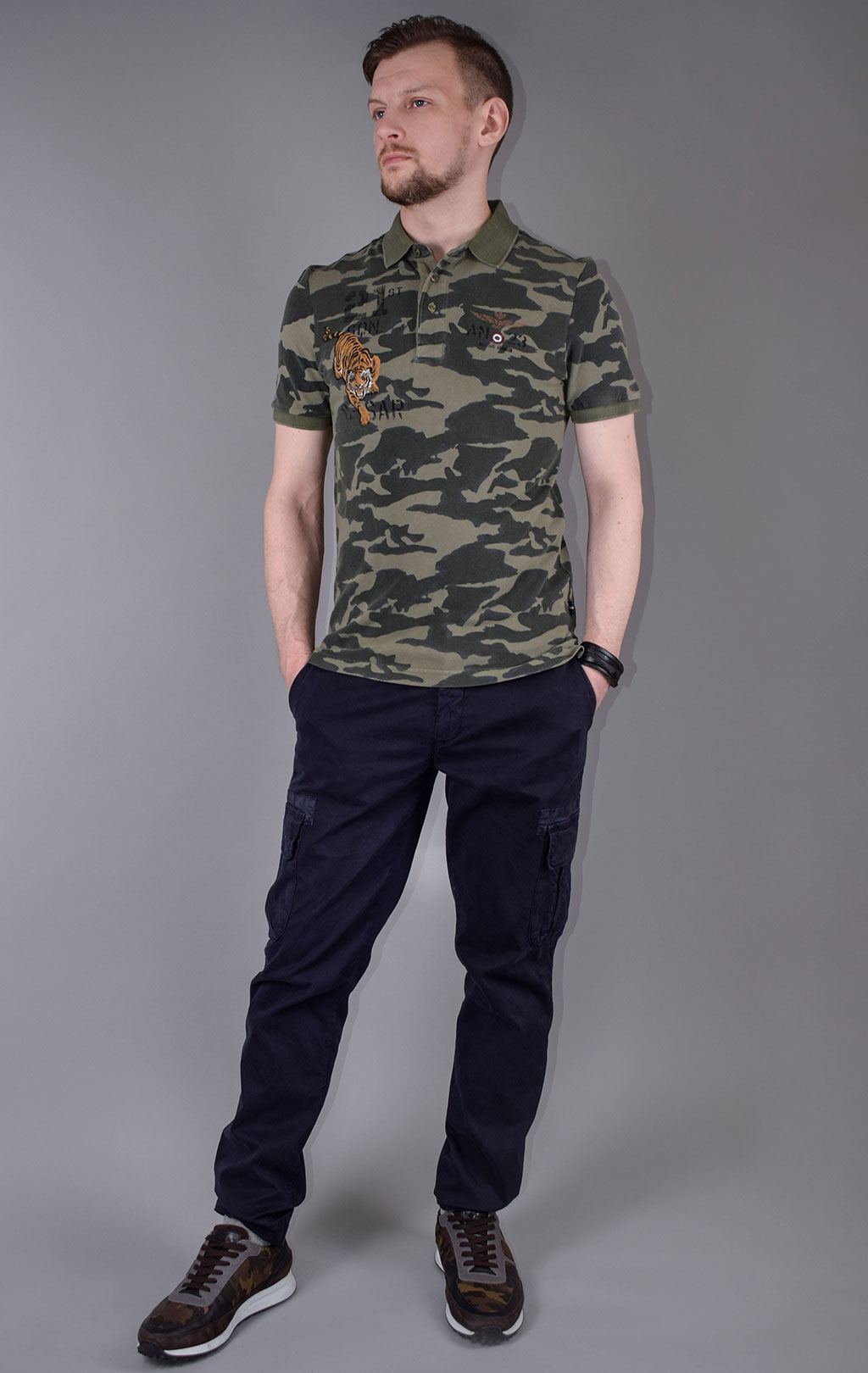 Футболка-поло AERONAUTICA MILITARE SS 20/IN camouflage AM23 (PO 1452) 