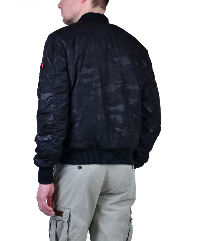 Куртка-бомбер лётная ALPHA INDUSTRIES VF HIDDEN CAMO MA-1 black 