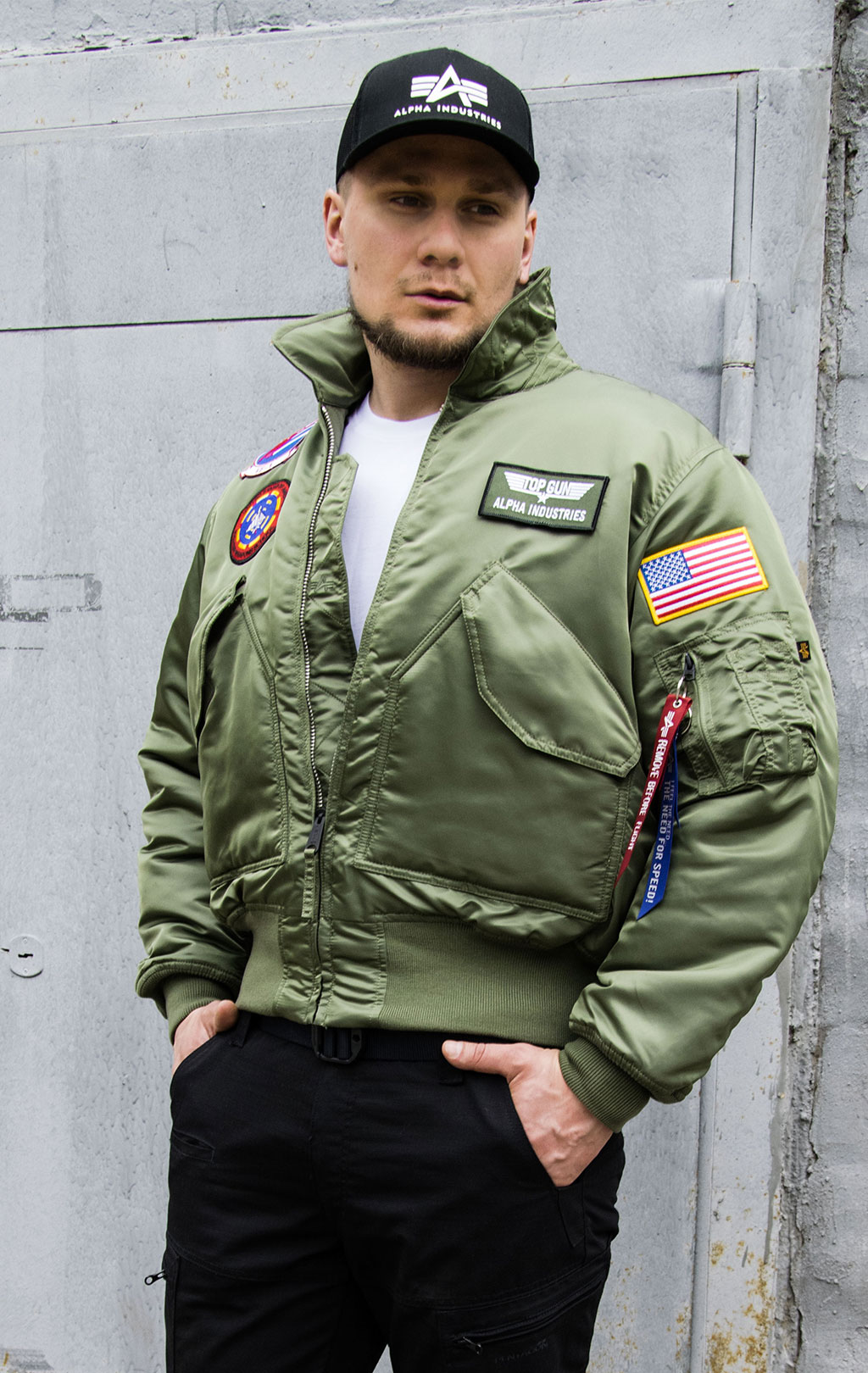 Куртка летная ALPHA INDUSTRIES TOP GUN CWU 45 sage green 