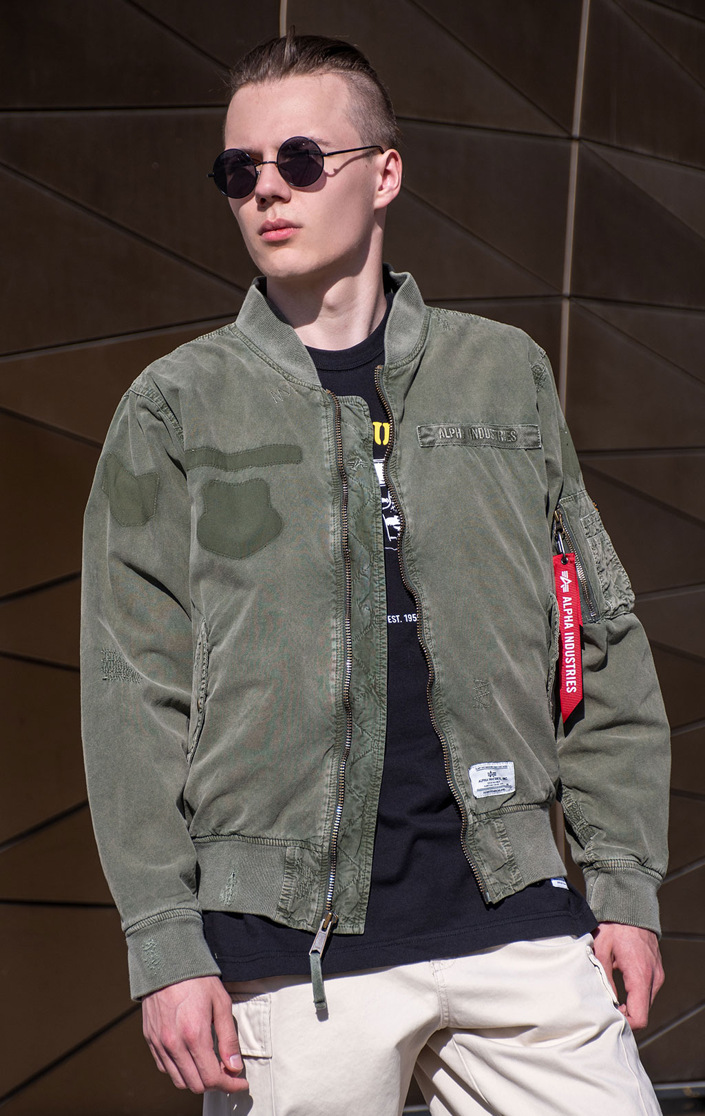 Ветровка ALPHA INDUSTRIES RIP AND REPAIR FLIGHT JACKET L-2B SS 24 m OG-107 green 
