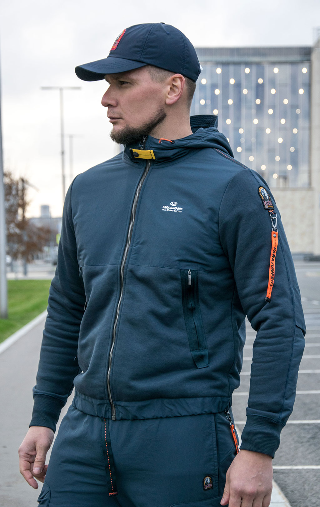 Толстовка с капюшоном PARAJUMPERS TRIDENT на молнии FW 23/24 dark avio 