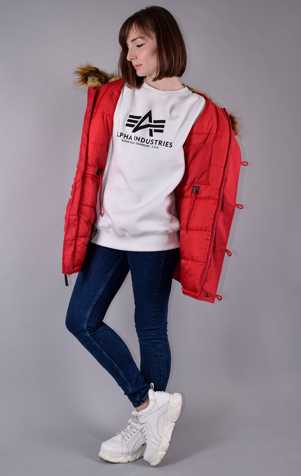 Женская аляска ALPHA INDUSTRIES EXPLORER red speed 