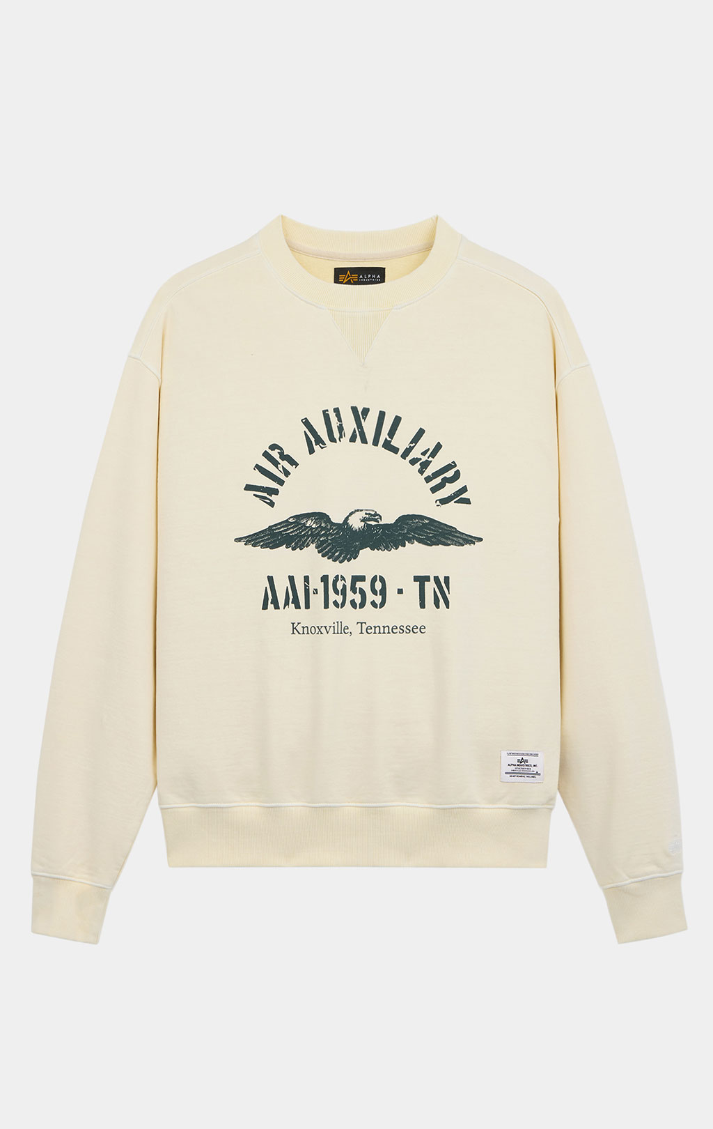 Свитшот ALPHA INDUSTRIES ESSENTIAL CREW RELAXED FIT SWEATHIRT (AIR AUX) FW 26/27 eggnog 