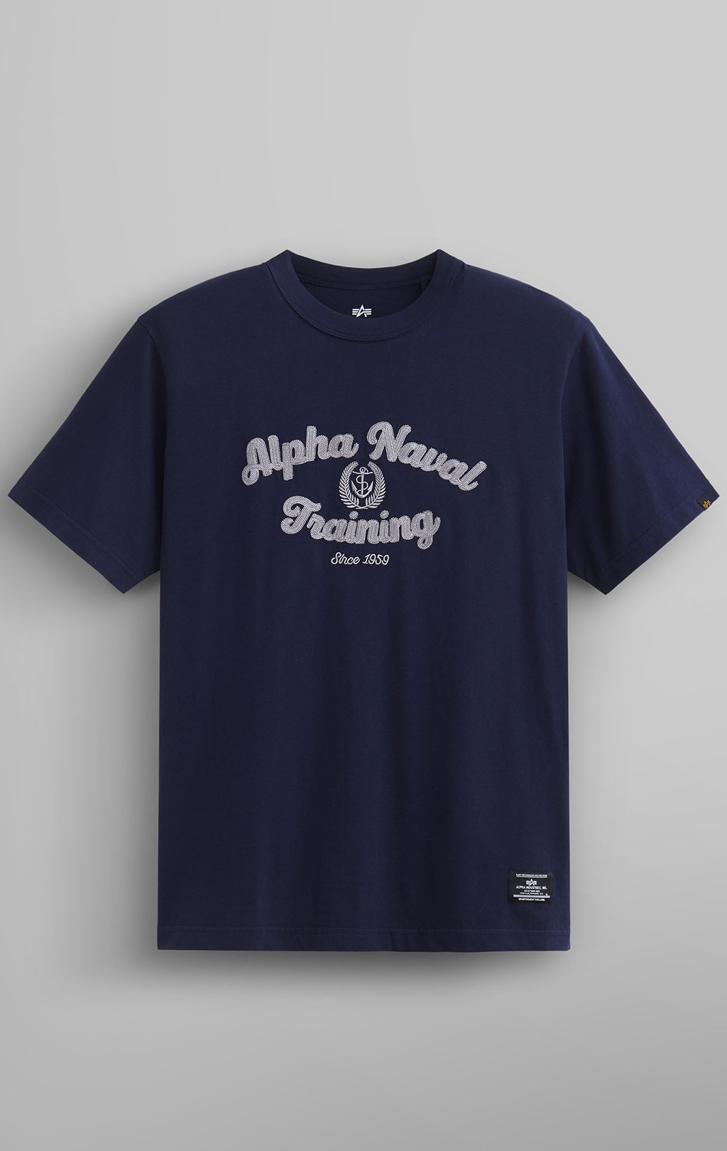 Футболка ALPHA INDUSTRIES ALPHA NAVAL TRAINING TEE SS 24 replica blue 