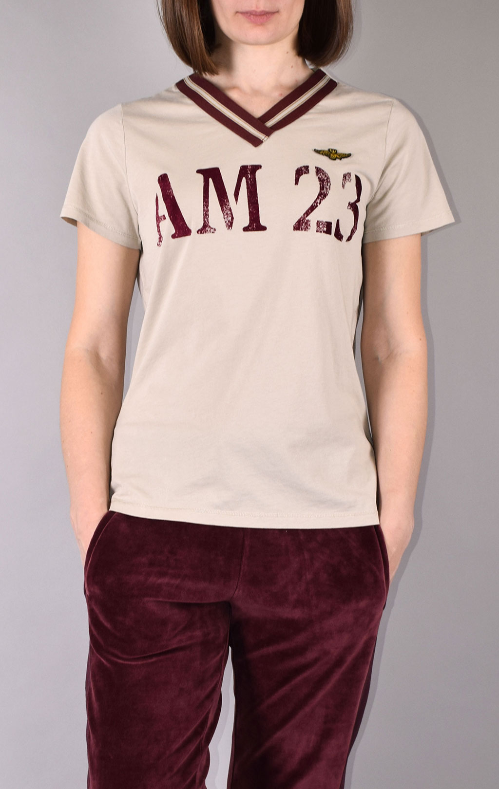Женская футболка AERONAUTICA MILITARE FW 19/20 sabbia (TS 1687)