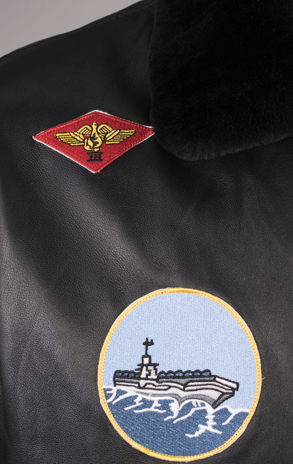 Куртка-пилот KODZIC G-1 кожа с нашивками MH black 