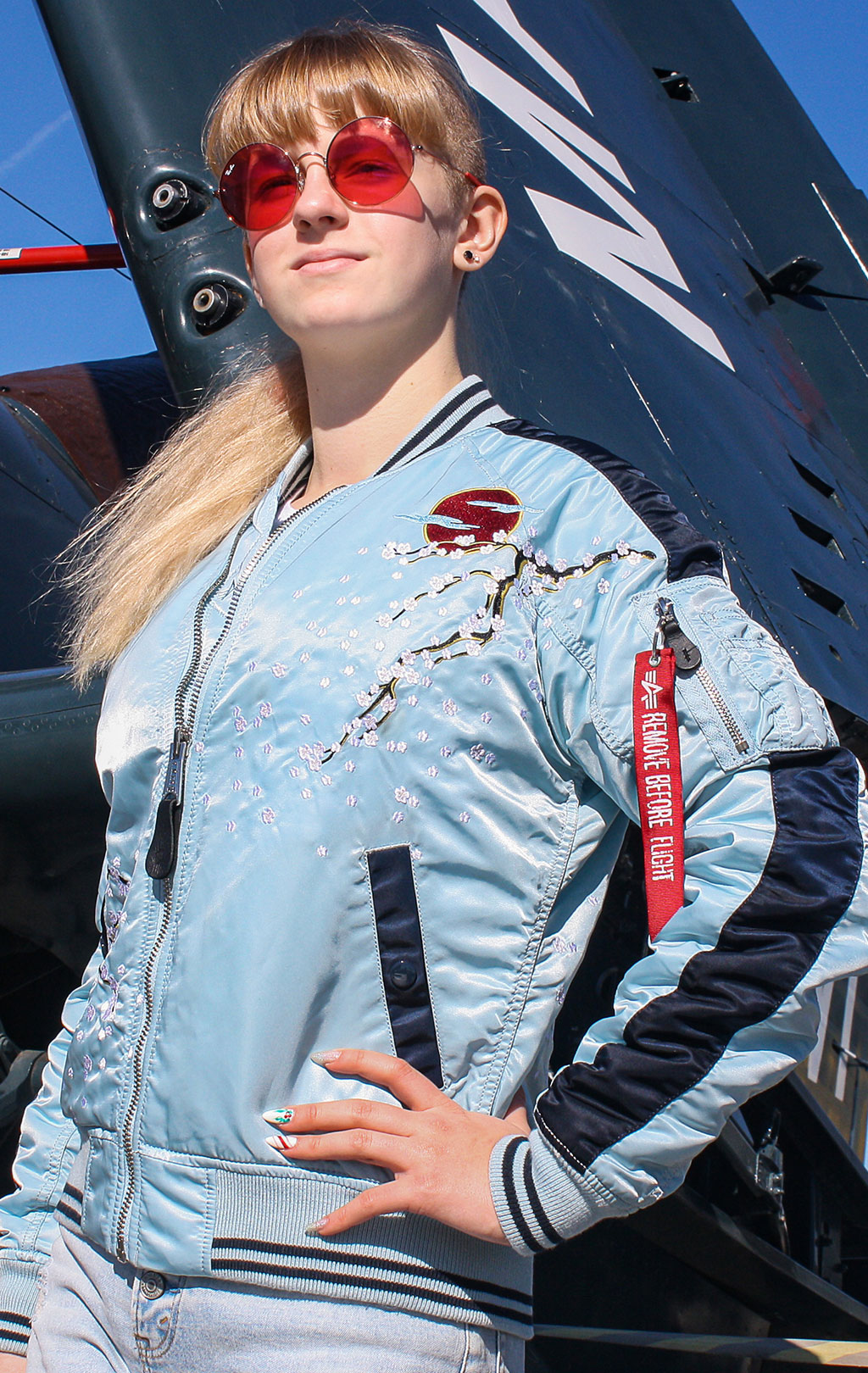Женская куртка-бомбер лётная ALPHA INDUSTRIES SOUVENIER MA-1 air blue 