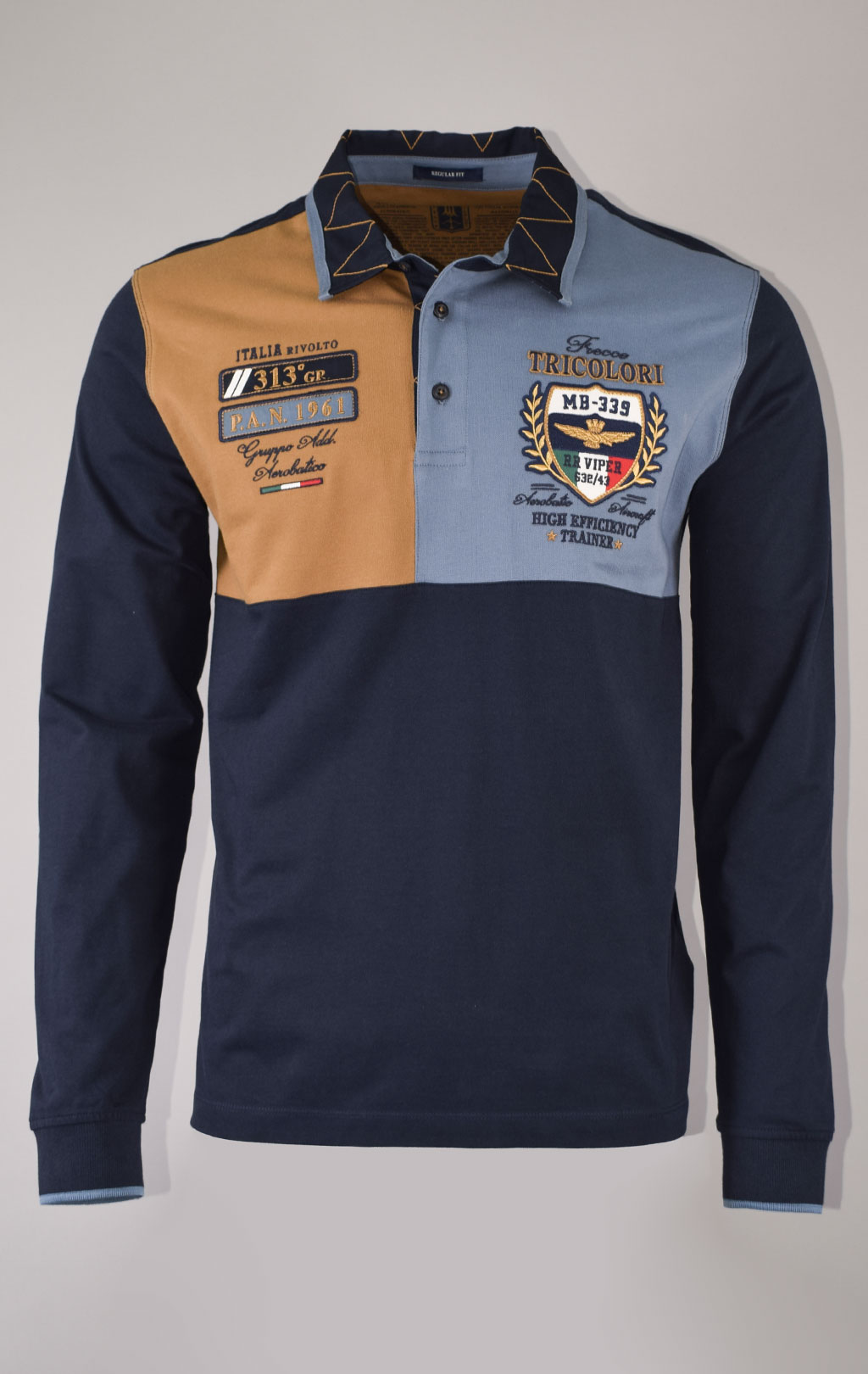 Поло-лонгслив AERONAUTICA MILITARE FW 23/24/TR dark blue (PO 1718)