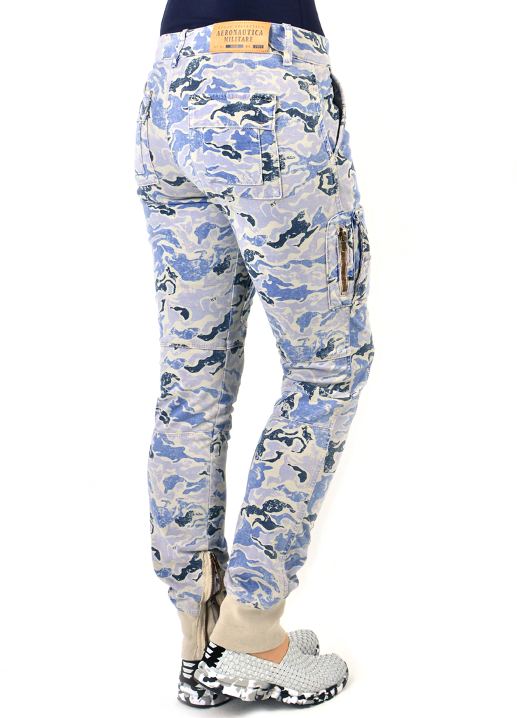 Женские брюки-карго AERONAUTICA MILITARE camouflage blue (PF 692) 