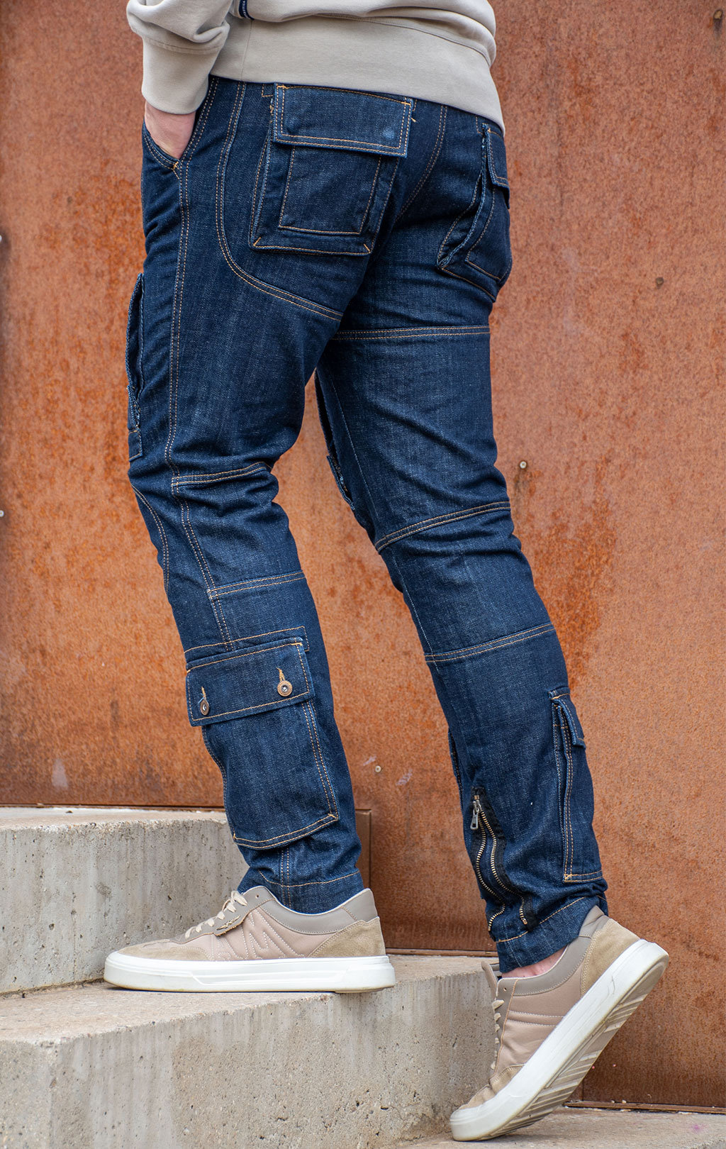 Джинсы-карго AERONAUTICA MILITARE ANTI-G плотные FW 24/25/AL dark denim wash (PA 939) 