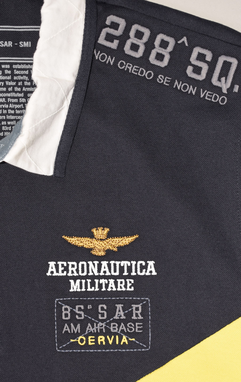 Футболка-поло AERONAUTICA MILITARE SS 23/TR avio/blue navy/giallo/off white (PO 1688) 