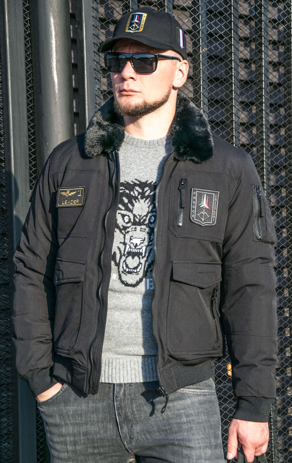 Куртка-пилот AERONAUTICA MILITARE FW 23/24 m/BD jet black (AB 2106) 