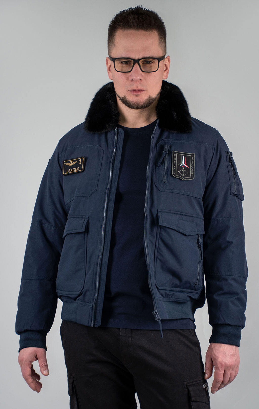 Куртка-пилот AERONAUTICA MILITARE big size FW 24/25/BD dark blue (AB 2106) 