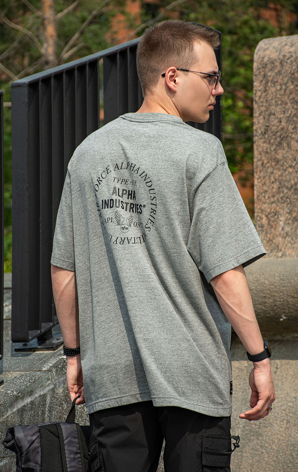 Футболка ALPHA INDUSTRIES UNFRM TYPE-01 TEE SS 25 m medium charcoal heather 