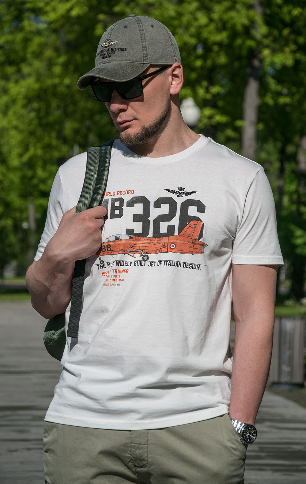 Футболка AERONAUTICA MILITARE SS 23/BD юбилейная в подарочной упаковке off white (TS 2124) 