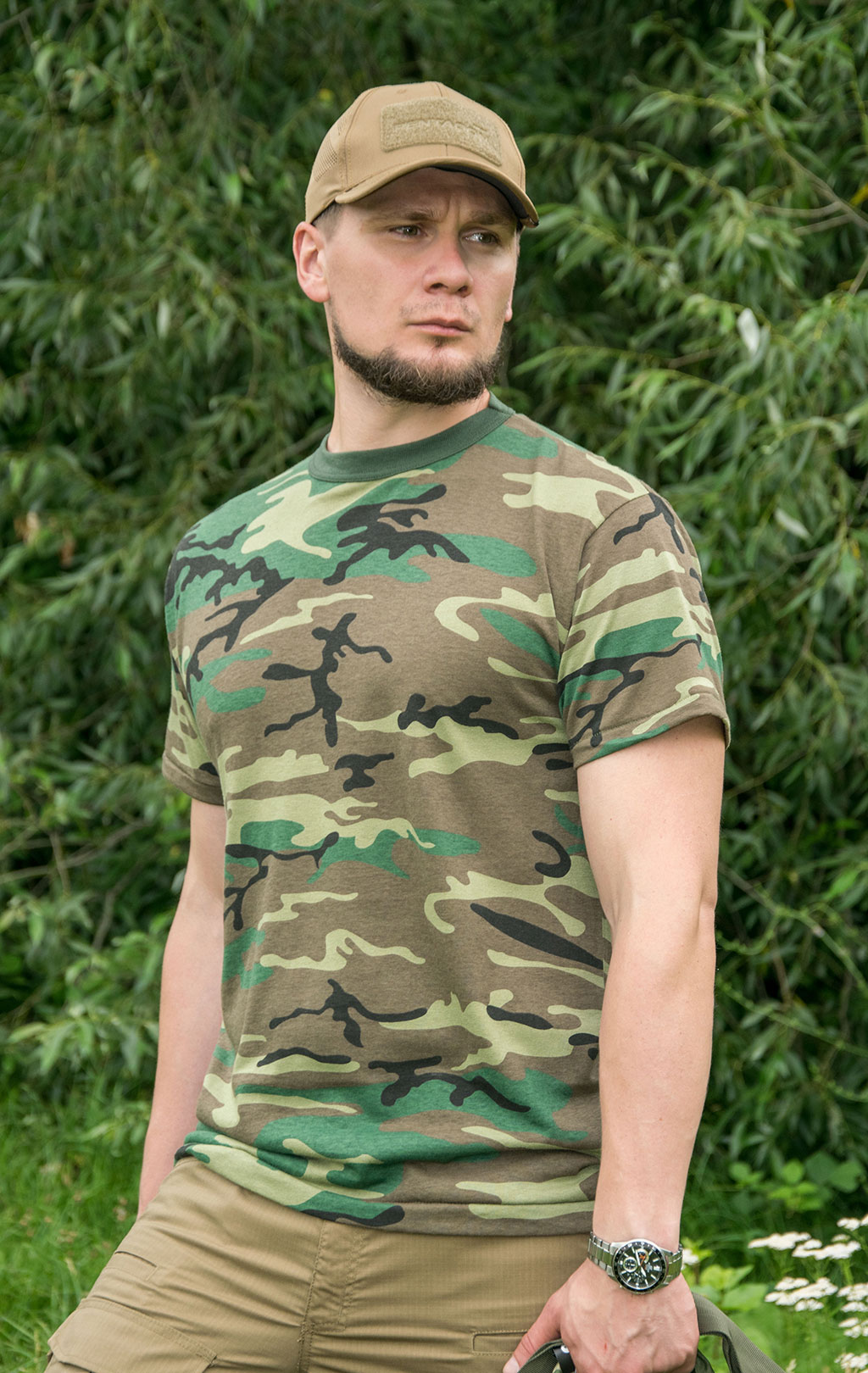 Футболка полевая camo woodland США