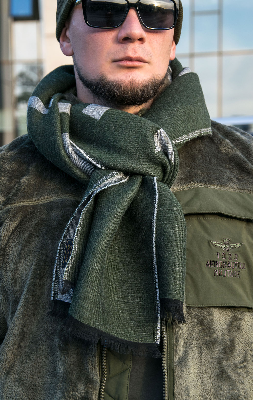 Шарф AERONAUTICA MILITARE FW 23/24/IT verde/ghiaccio (SH 1132) 