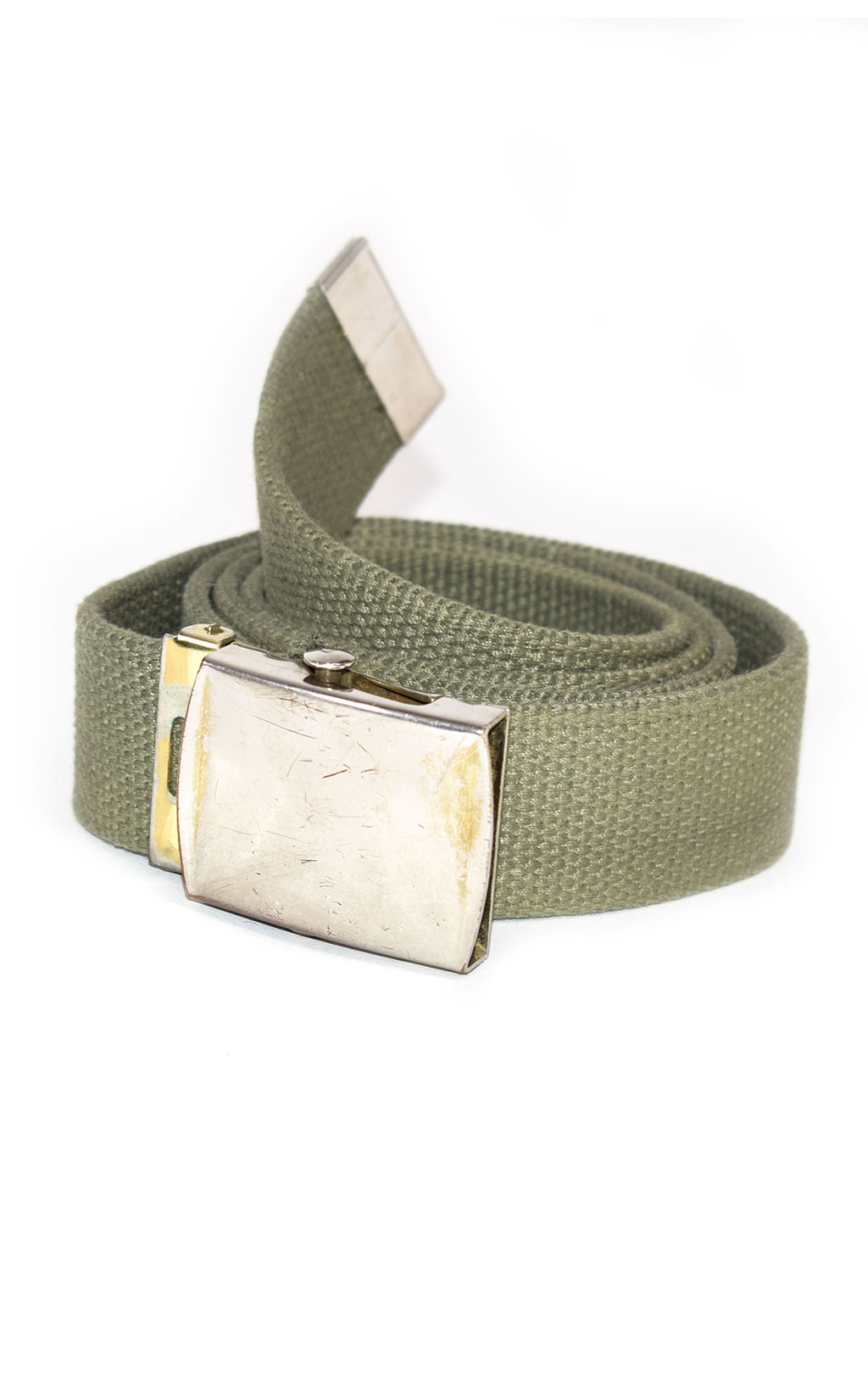 Ремень брючный брезент silver buckle olive б/у Голландия