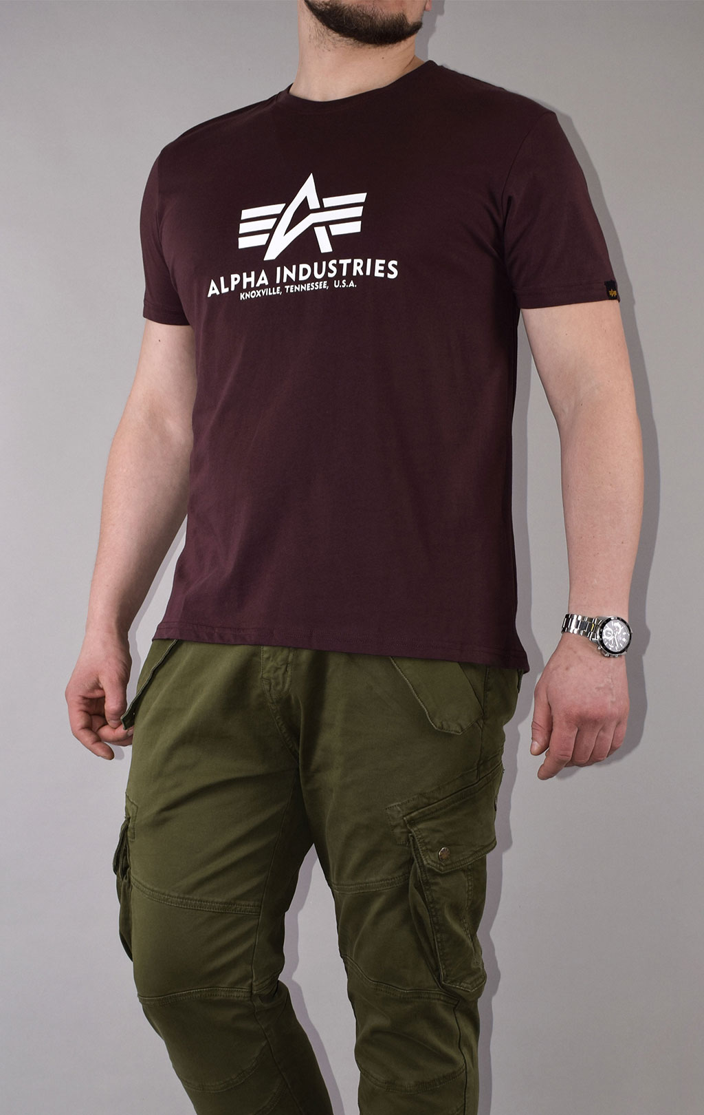 Футболка ALPHA INDUSTRIES BASIC T big size deep maroon 