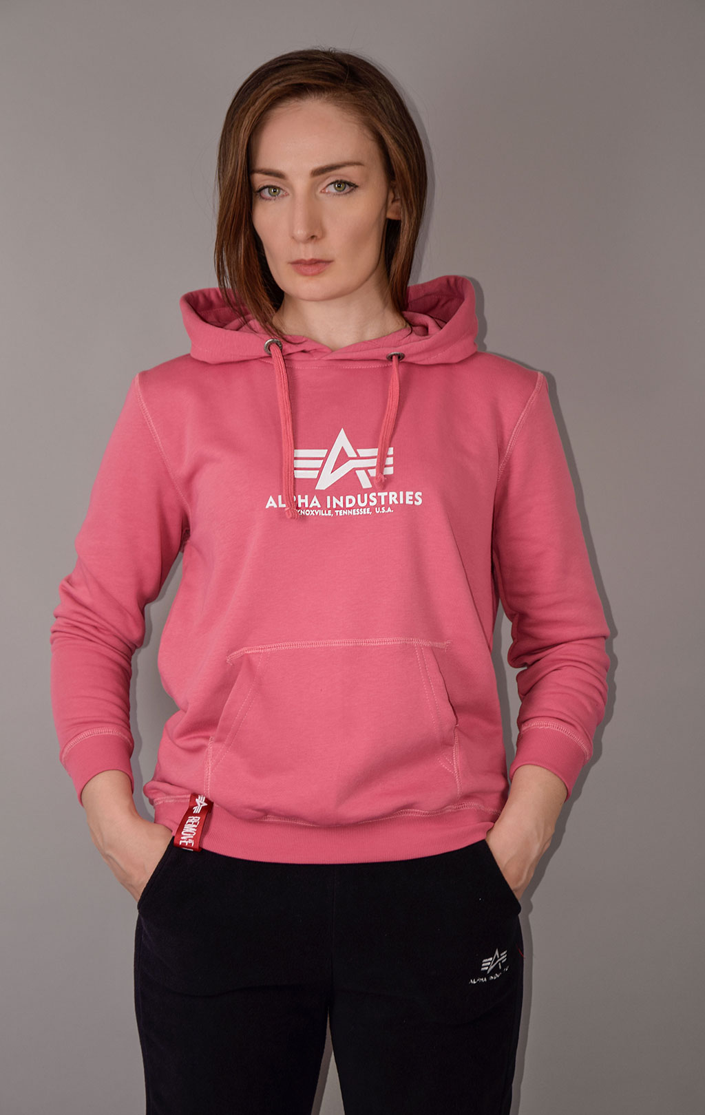 Женская толстовка ALPHA INDUSTRIES NEW BASIC HOODY coral red 