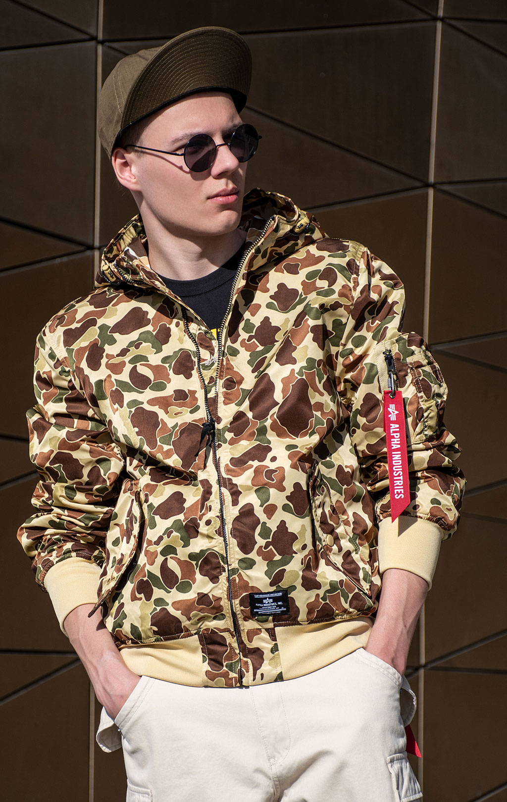 Ветровка ALPHA INDUSTRIES HOODED GEN-II FLIGHT JACKET L-2B SS 24 m green frogskin camo 