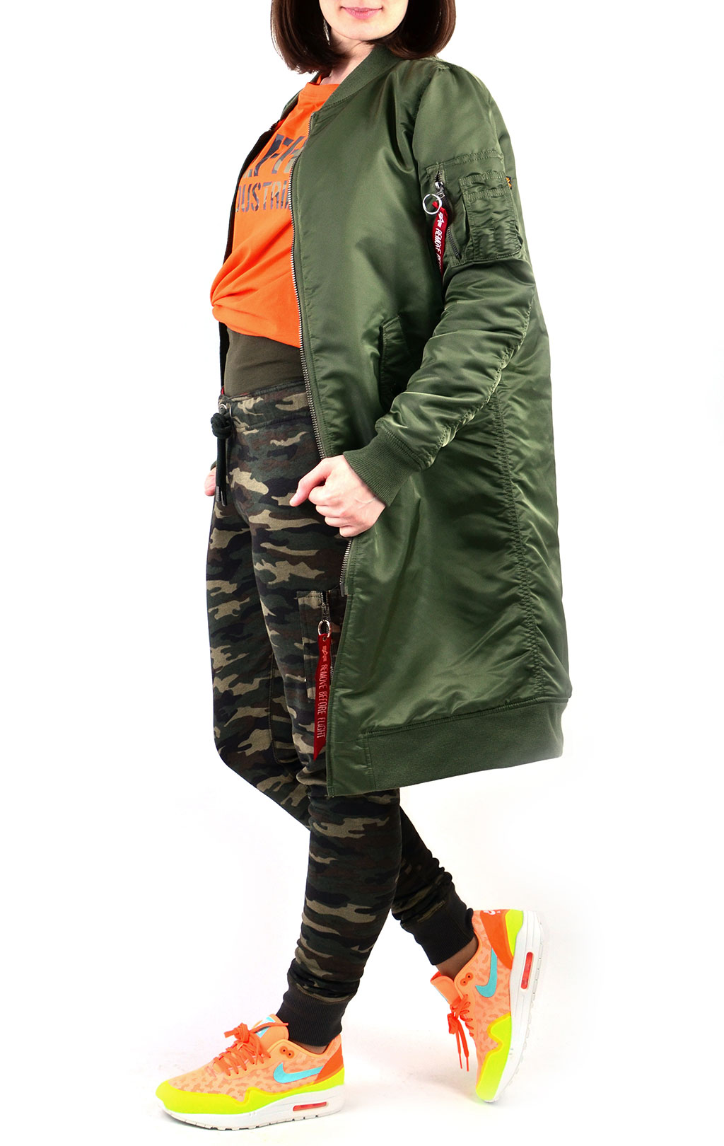 Женская куртка-бомбер лётная ALPHA INDUSTRIES COAT RIB MA-1 sage green 