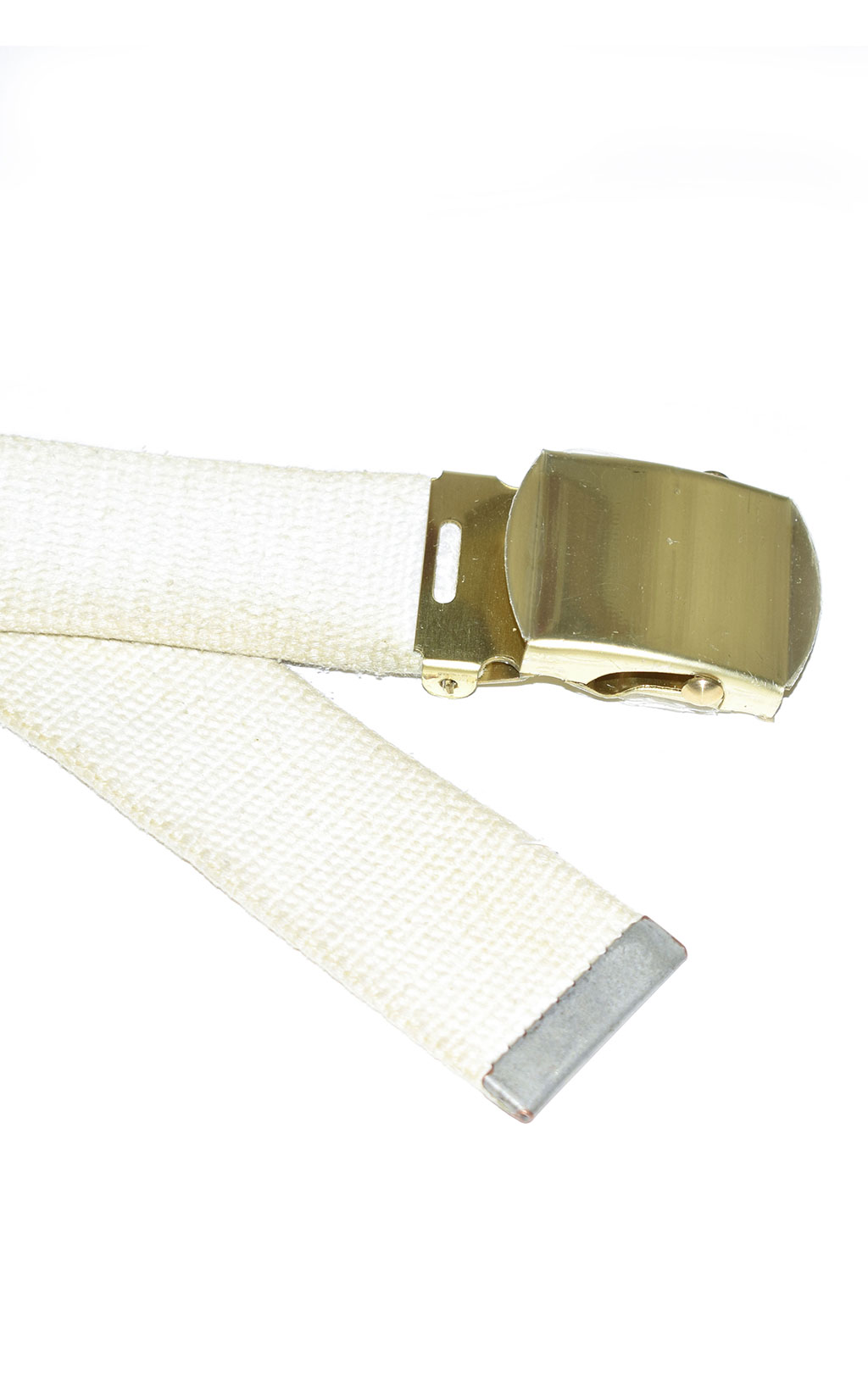 Ремень брючный брезент gold buckle white б/у Голландия