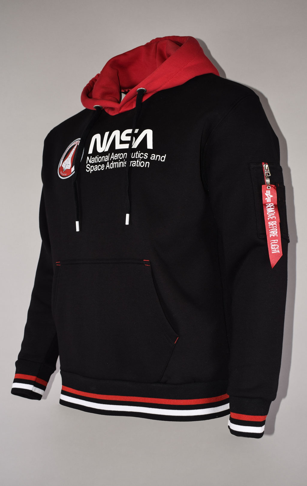 Толстовка ALPHA INDUSTRIES NASA RETRO HOODY black 