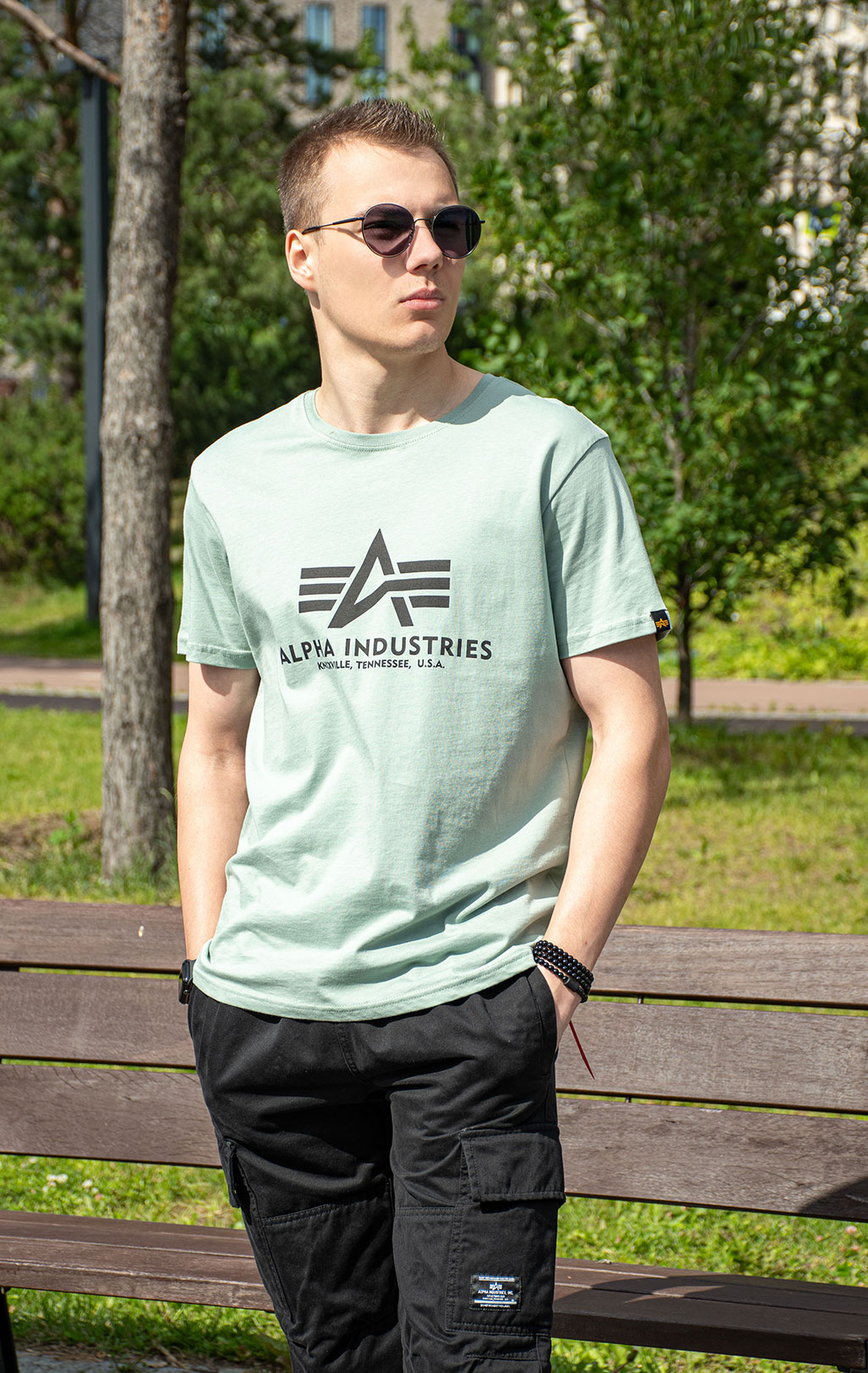 Футболка ALPHA INDUSTRIES BASIC T dusty green 
