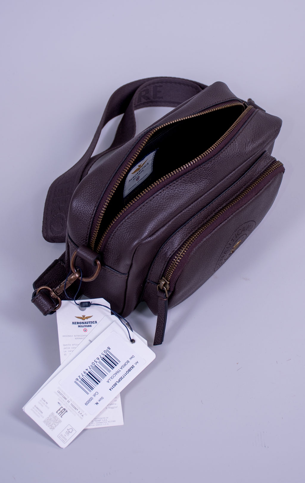 Женская сумка AERONAUTICA MILITARE LEATHER BAG FW 26/27/IN chocolate (BO 1173) 