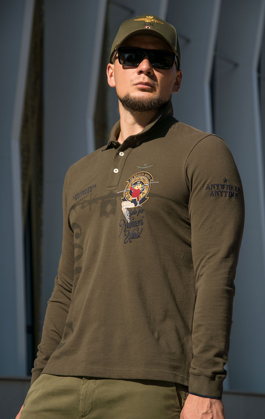 Поло-лонгслив AERONAUTICA MILITARE FW 23/24/TR off green (PO 1742) 