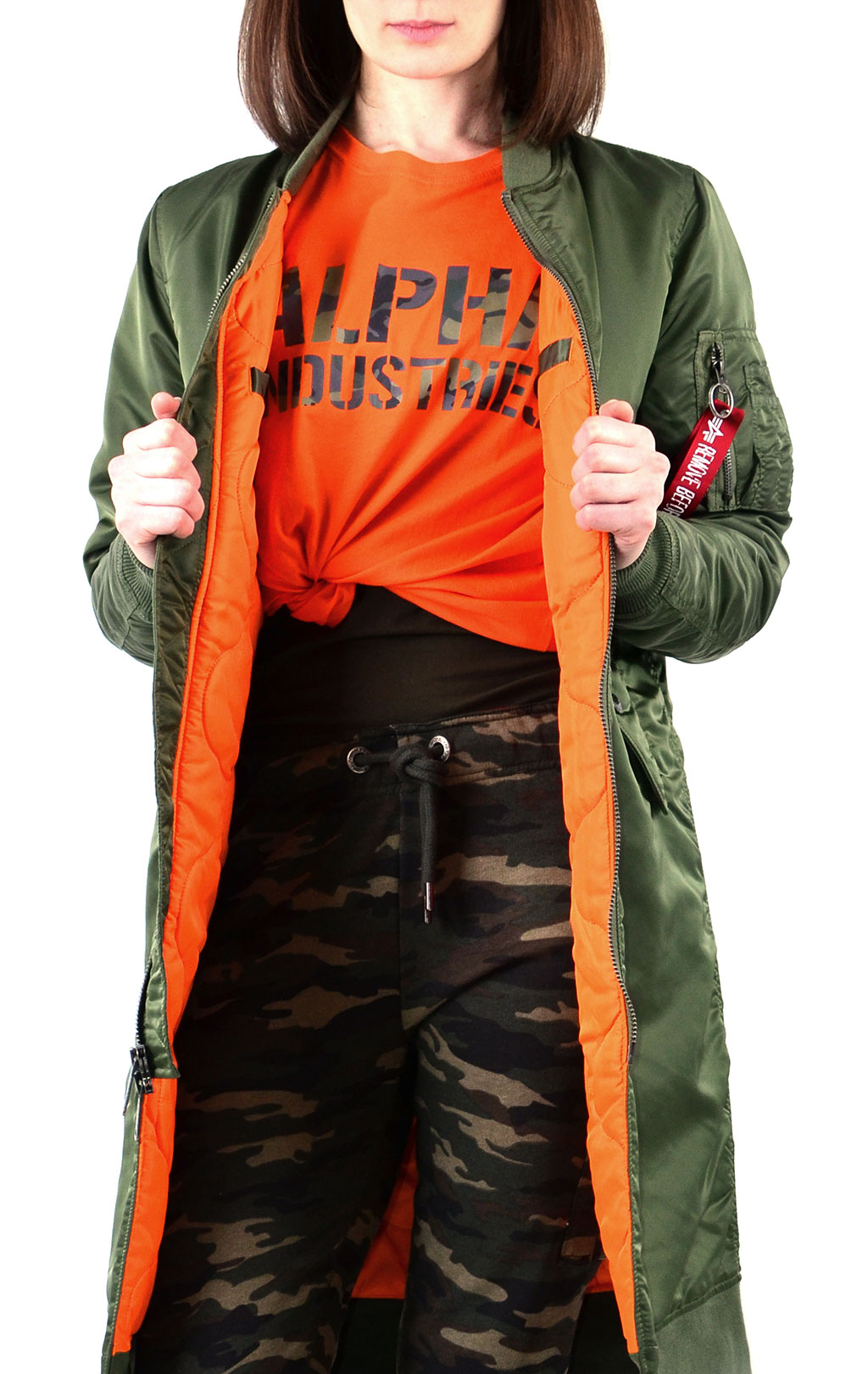 Женская куртка-бомбер лётная ALPHA INDUSTRIES COAT RIB MA-1 sage green,купить в Интернет-магазине ForceAge.