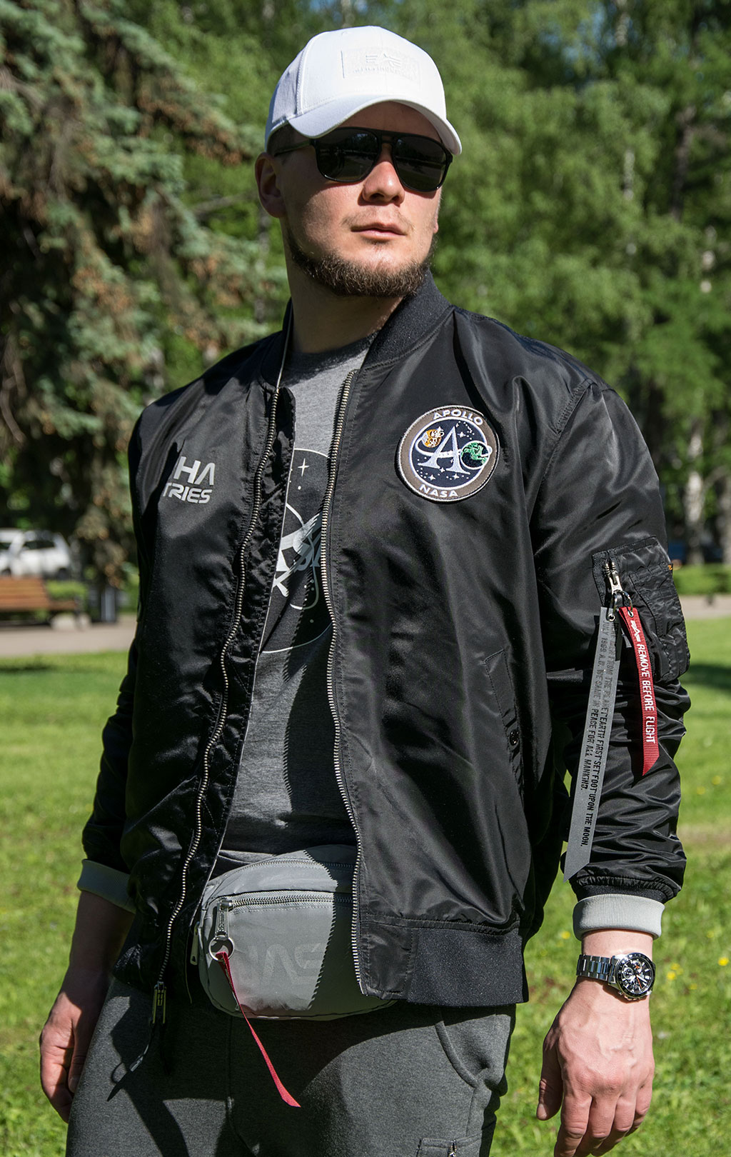 Ветровка-бомбер ALPHA INDUSTRIES MOON LANDING REVERSIBLE MA-1 black 