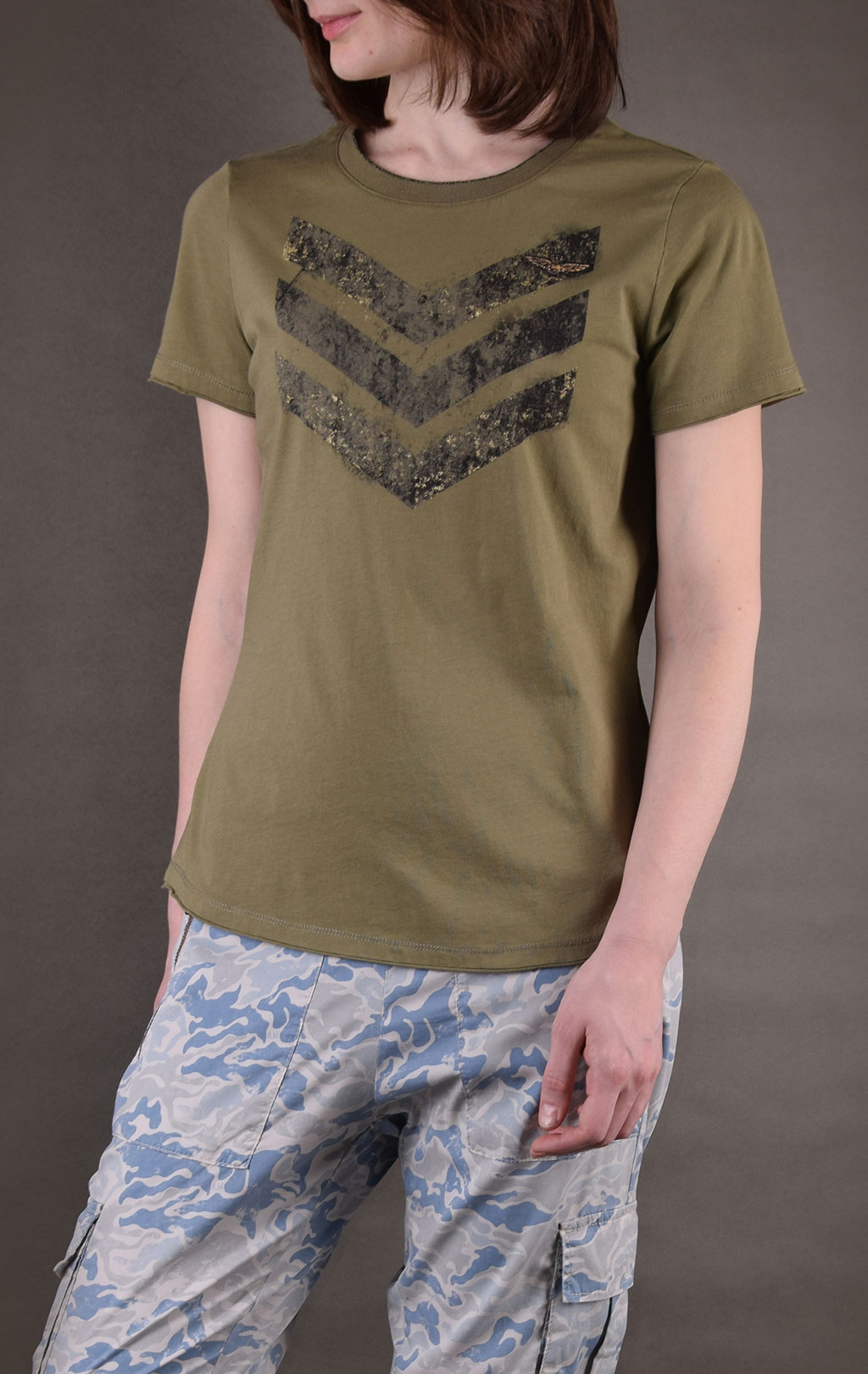 Женская футболка AERONAUTICA MILITARE SS19 verde militare (TS 1584) 