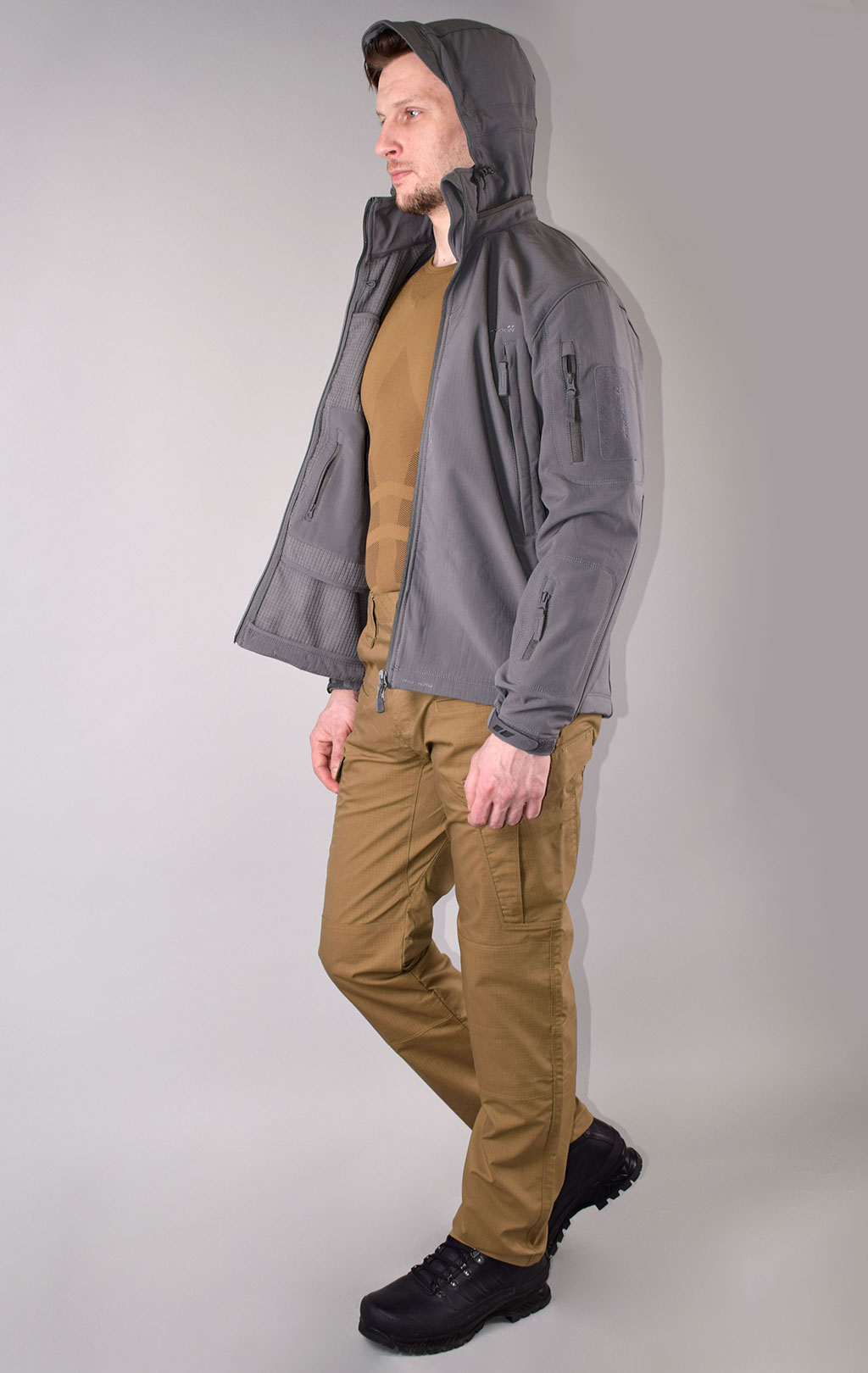 Куртка тактическая softshell Pentagon мембрана ARTAXES Soft Shell grey wolf 08011 