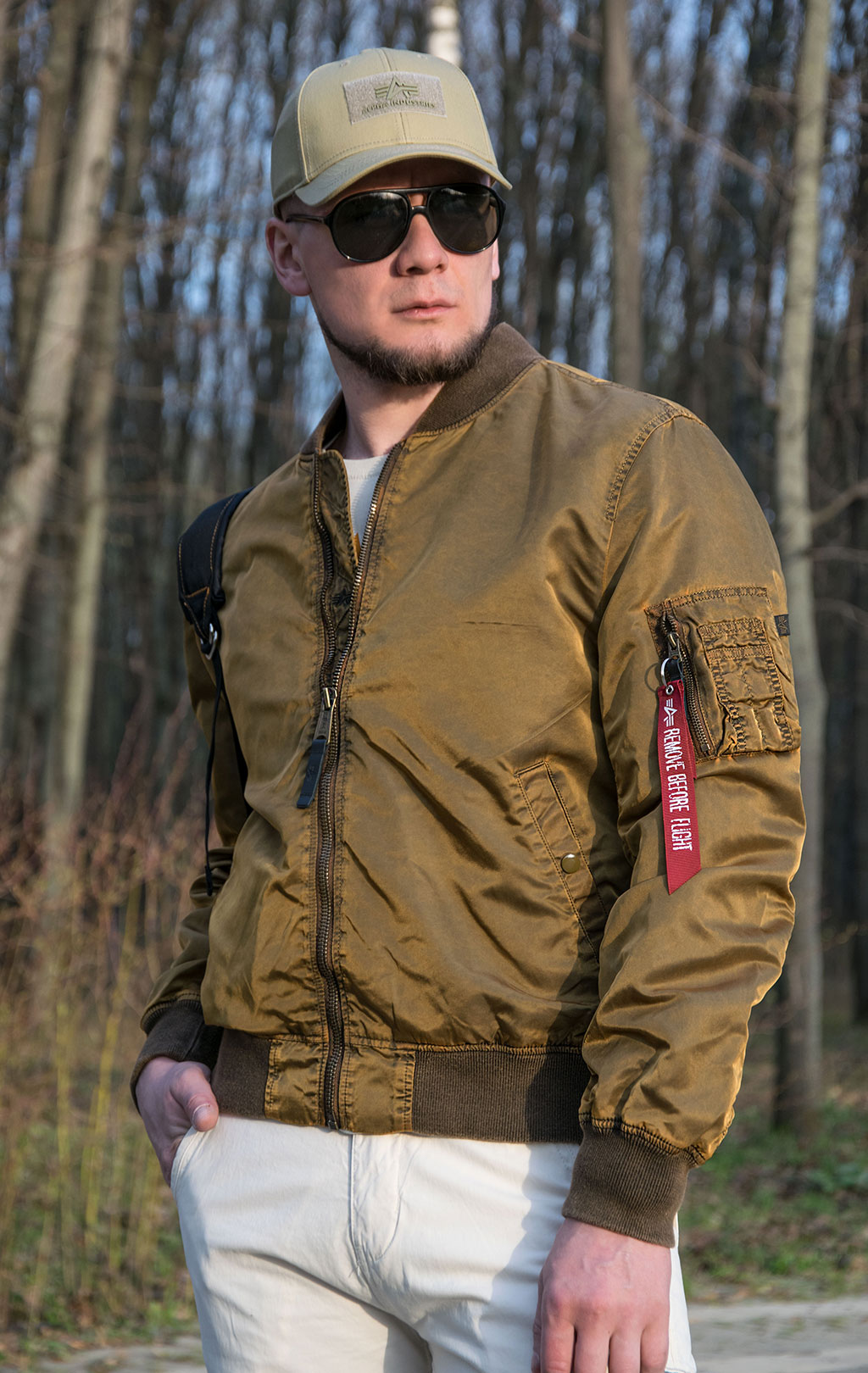 Ветровка-бомбер ALPHA INDUSTRIES VF LW BATTLEWASH MA-1 washed orange 