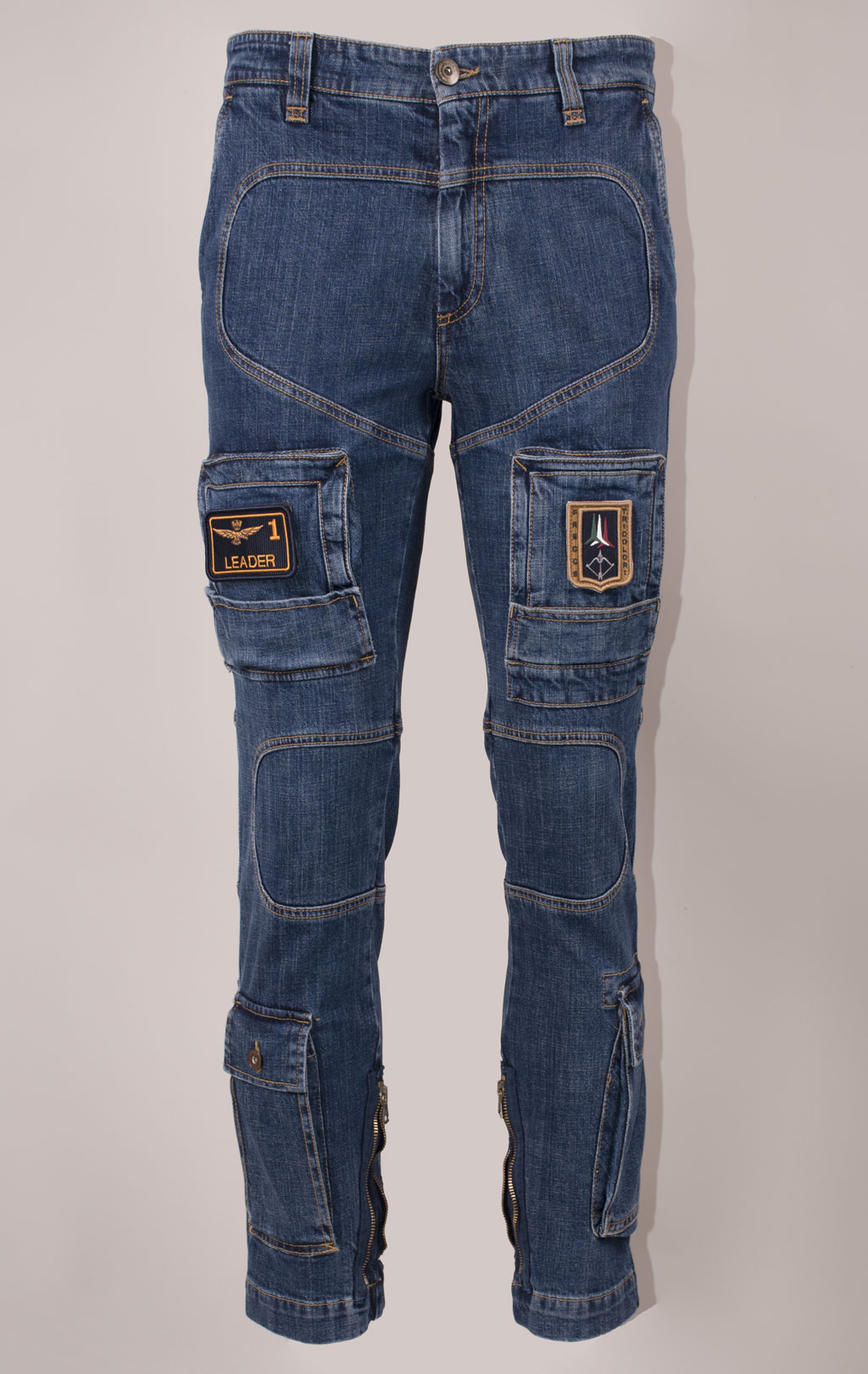 Джинсы-карго AERONAUTICA MILITARE ANTI-G плотные FW 24/25/AL medium blue wash (PA 939) 