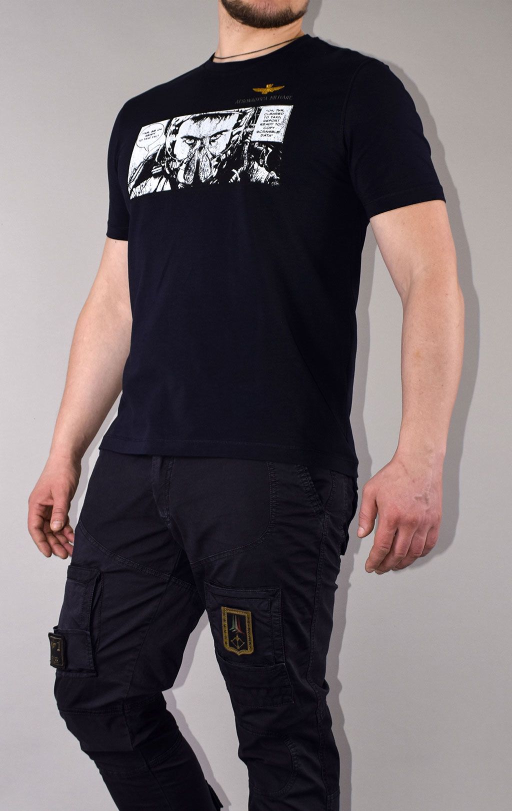 Футболка AERONAUTICA MILITARE SS 21/TR blue black (TS 1864) 