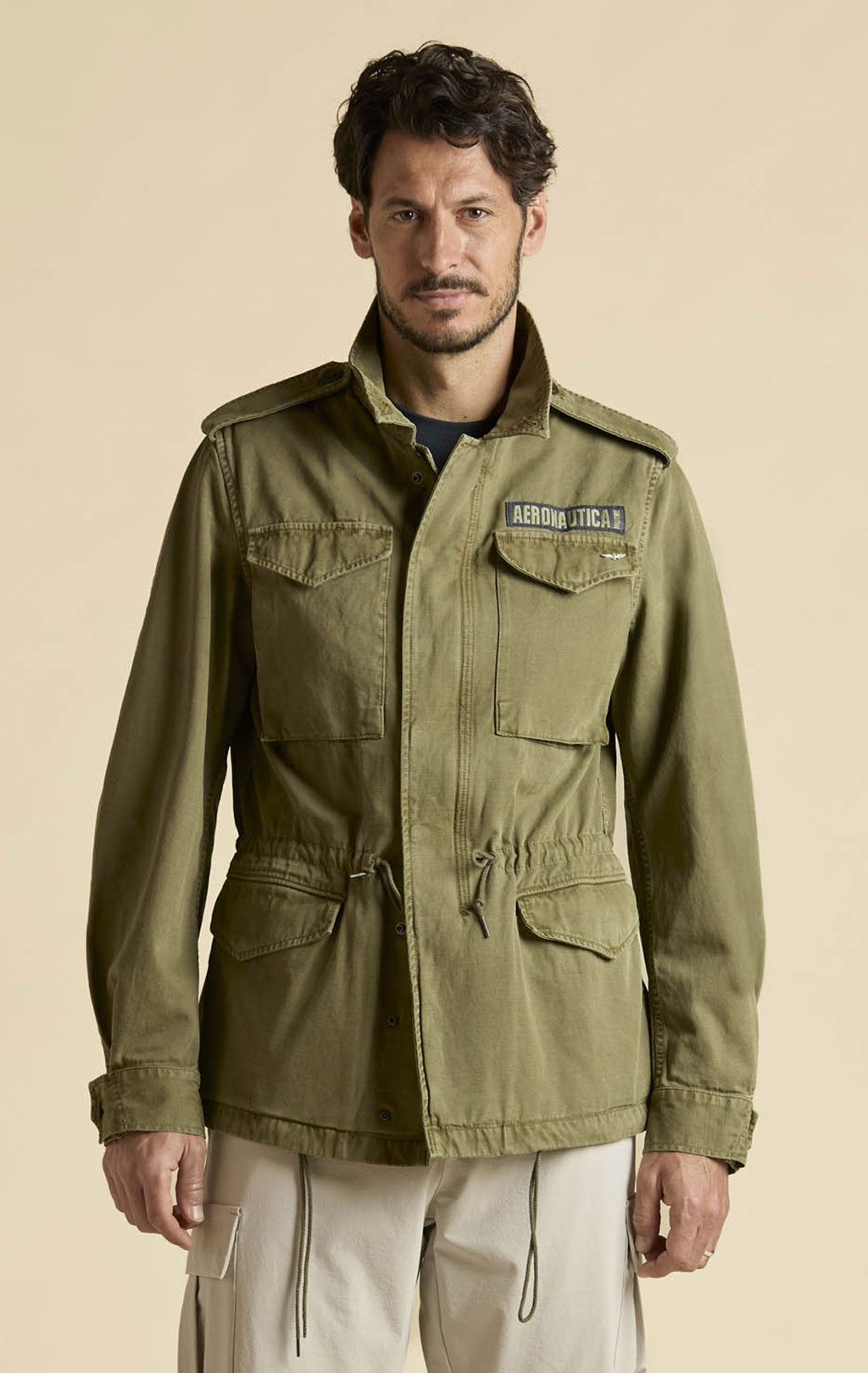 Ветровка M-65 AERONAUTICA MILITARE big size SS 26/IN lichen green (AB 3044) 